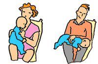 Posturas para ayudar al bebé a eructar