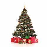Decorar el árbol con niños en Navidad